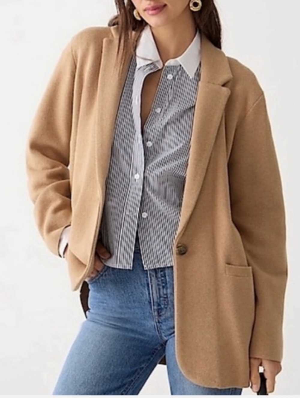 J. Crew Cecile Relaxed Sweater Blazer Size S Closet Staple Classic Neutral